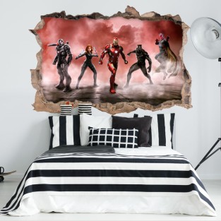 Vinilo agujero pared 3d capitán américa civil war